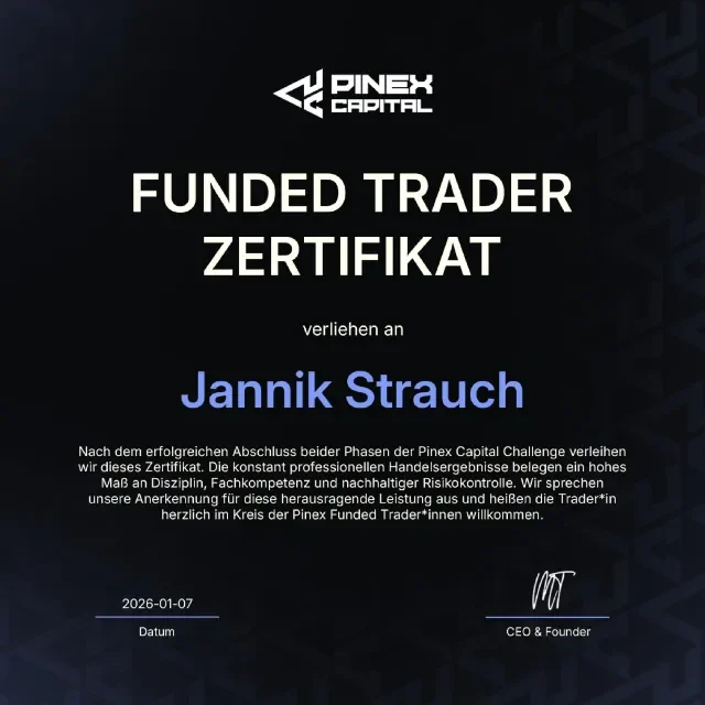 Jannik Strauch: Pinex Capital Funded Trader Zertifikat