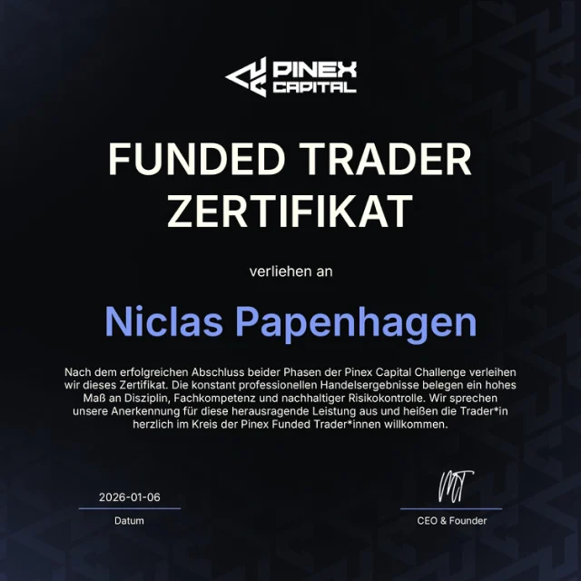 Niclas Papenhagen: Pinex Capital Funded Trader Zertifikat
