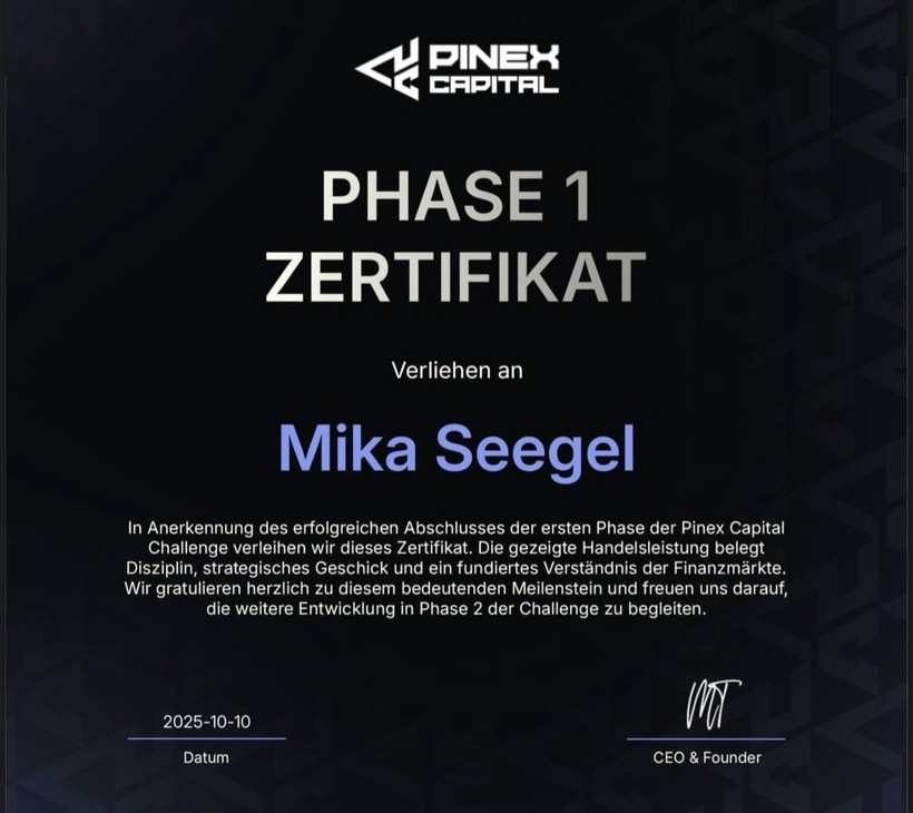 Pinex Capital Phase 1 Zertifikat für Mika Seegel
